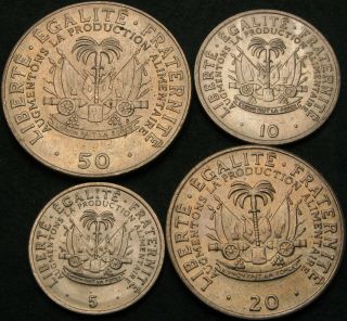 Haiti 5,  10,  20,  50 Centimes 1972/1975 - 4 Coins - 643 ¤