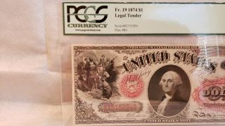 Fr.  19 $1 1874 LEGAL TENDER NOTE PCGS EXTREMELY FINE 45PPQ 2