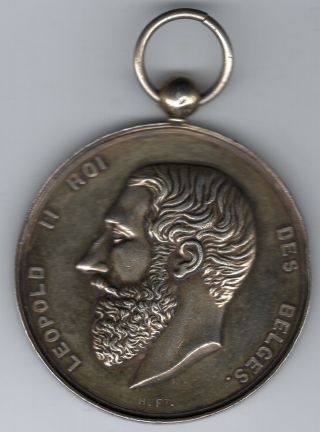 1883 Belgium Silver Medal For Grand Music Festival