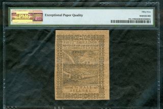 Pennsylvania 50 Shilling Colonial Note 1773,  PMG AU55 EPQ 2