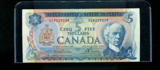 Scarce 1972 Bank Of Canada $5 2 Digit Radar Unc Bl43