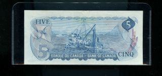 Scarce 1972 Bank of Canada $5 2 Digit Radar UNC BL43 2