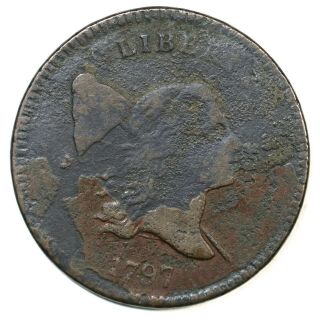 1797 C - 1 R - 2 1 Above 1 Liberty Cap Half Cent Coin 1/2c