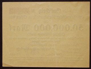 ECKERNFÖRDE 1923 50 Million Mark Inflation Notgeld German Banknote 2