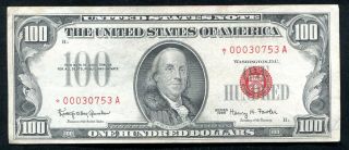 Fr.  1550 1966 $100 Star Red Seal Legal Tender United States Note About Unc