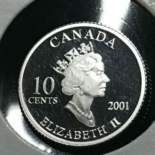 2001 CANADA SILVER 10 CENTS PROOF BRILLIANT UNCIRCULATED COIN 2