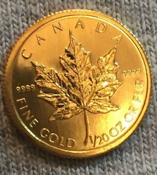 2003 Canada Gold Maple Leaf - 1/20 Oz Only 3,  980 Issued.  Very Scarce This. 2