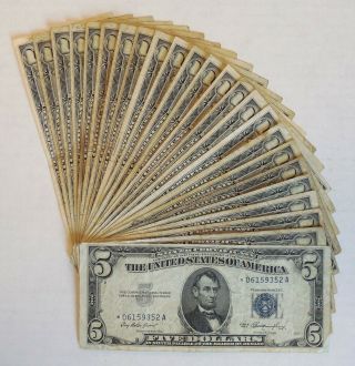 24 - 1953 & 1953 A - Silver Certificates - $5 - Blue Seal - Star Notes