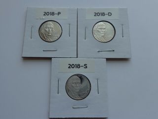 2018 P,  D,  S Jefferson Nickels (2 Bu,  1 Proof) 2018 Pds Hand - Selected Quality