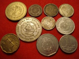 10 South/central America Coins 1924 - 1992
