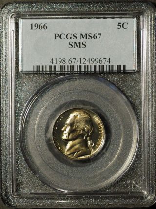 1966 Sms Jefferson Nickel Pcgs Ms67 9674