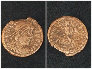 Valentinian Ii Ancient Roman Coin Ad 375 - 392 Left Facing Angel A M《lot D》