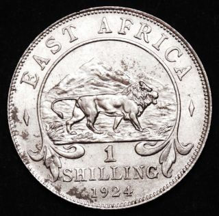 British East Africa 1 Shilling 1924,  Silver,  Km 21