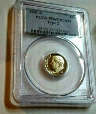 1981 - S Type 2 Proof Roosevelt Dime Pcgs Proof 69 Deep Cameo