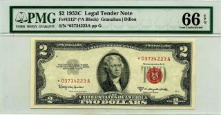 Us $2 Dollars 1953 C Star Legal Tender Note F 1512 Lucky Money Value $680