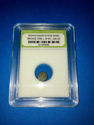 Widows Mite Size 50 Bc - 400 Ad Ancient Roman Bronze Coin In Slab Lk Holder