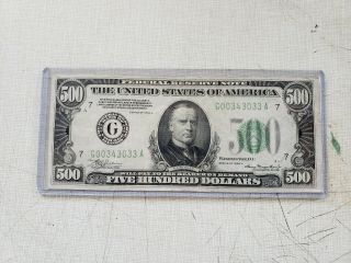 1934a $500 Five Hundred Dollar Bill