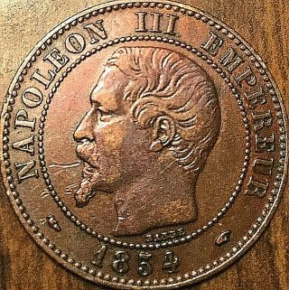 1854 A France Napoleon Iii 2 Centimes