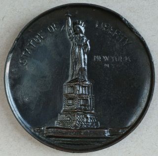 Indian Head - Statue Of Liberty York,  Ny Jumbo " Lucky Penny " 2 - 3/4 " Medal