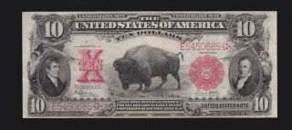 Us 1901 $10 Bison Legal Tender Fr 122m Vf - Xf (- 854)