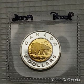 2009 Canada $2 Toonie Silver,  Gold Proof Ultra Heavy Cameo Coin Coinsofcanada
