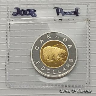 2008 Canada $2 Toonie Silver,  Gold Proof Ultra Heavy Cameo Coin Coinsofcanada