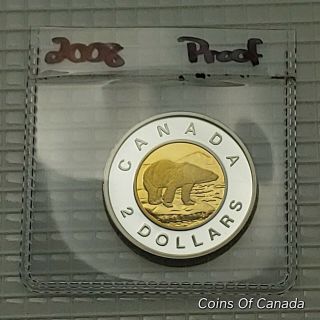 2008 Canada $2 Toonie SILVER,  GOLD Proof Ultra Heavy Cameo Coin coinsofcanada 2