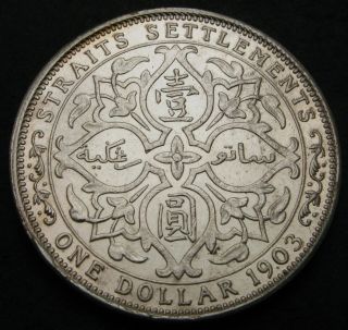 Straits Settlements (british) 1 Dollar 1903 - Silver - Edward Vii.  - Vf - 2125