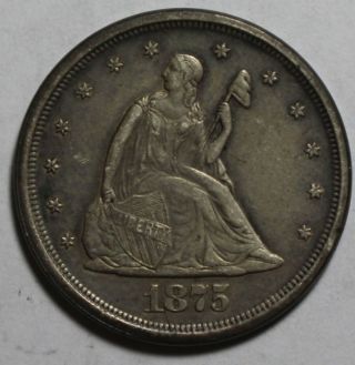 1875 S Twenty Cent Piece 20c 70a