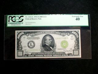 1934 One Thousand Dollar Pcgs Ef40 San Francisco Highly Sought $1000 Bill