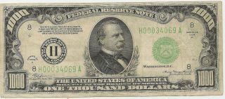 1934 A $1000 Frn Problem - Vf Priced Right