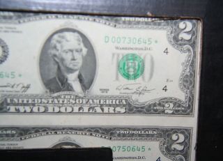 1976 2 DOLLAR BILL SHEET STAR NOTE UNCUT 16 BILLS Department of Treasury - OHIO 8