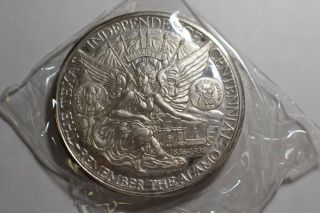 1986 Giant Texas Alamo Centennial Commemorative Silver Pound 1 Lb.  999