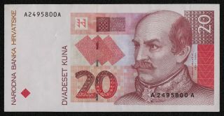 Croatia (p30a) 20 Kuna 1993 Xf,