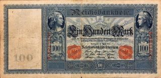1910 Germany 100 Marks Banknote,  Berlin,  April 21st 1910,  Pick 42,  S/n A8941631