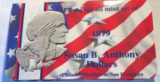 1979 P/d/s Susan B Anthony First Year Set In Custom Littleton Folder - Unc
