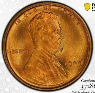 1909 Vdb 1c Lincoln Wheat Cent Pcgs Ms66rd Cac Approved
