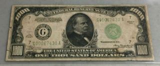 1934 1000 Dollar Federal Reserve Note Series A