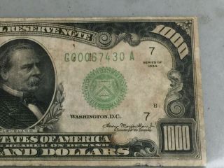 1934 1000 DOLLAR FEDERAL RESERVE NOTE SERIES A 5