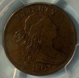 1803 1C Draped Bust Large Cent PCGS XF Sm.  Date Lg.  Frc.  Looks 3