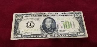 1934J $500 FIVE HUNDRED DOLLAR BILL Federal Reserve Kansas City Missouri 2