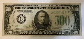 Us $500 Bill - Series 1934 - A