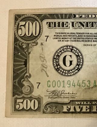 US $500 Bill - Series 1934 - A 2