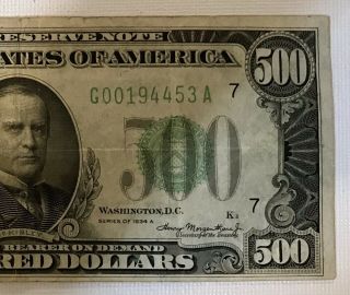 US $500 Bill - Series 1934 - A 6