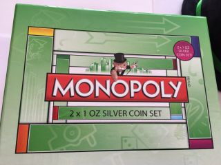 Monopoly 2X1 OZ SILVER COIN SET.  ZEALAND CO. 4