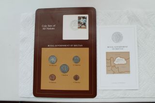 Bhutan Coin Set,  Coins Of All Nations,  From 1979,  With Card