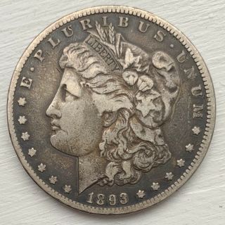 Vf 1893 Cc Morgan Silver Dollar Perfectly Circulated - Toning Patina Pq