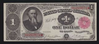 Us 1891 $1 Treasury Note Plain Back Fr 351 Xf (- 574)