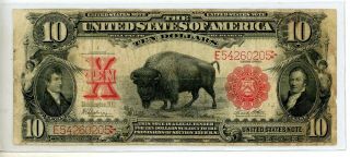 1901 Series Ten Dollar U.  S.  Note Lewis & Clark $10 Buffalo Blanket Bill 205