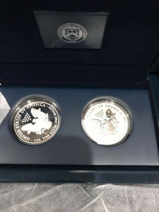 2012 - S Pf & Reverse Proof American Silver Eagle 75th Ann.  2 Coin Set Limited